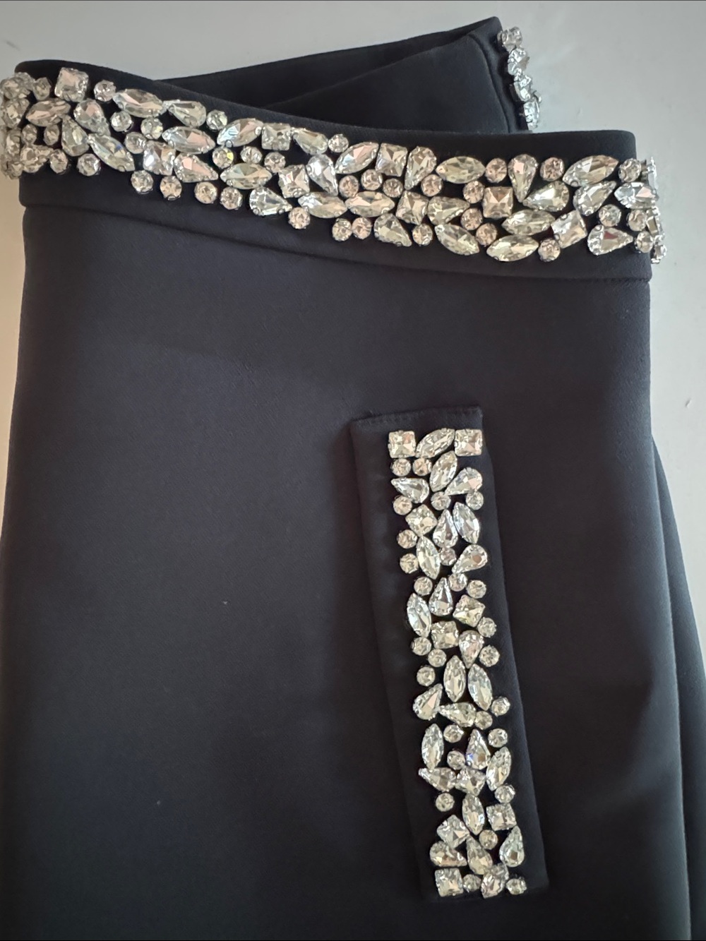 H&M Edition Rhinestone-Embellished Mini Skirt Black Size 6 - Picture 9 of 14